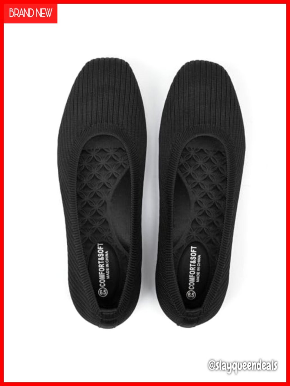 Womens Square Toe Slip On Flats Comfortable Washable Ballet Shoes